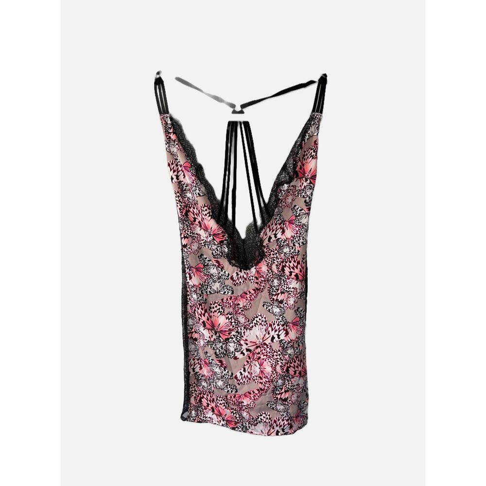 Victoria's Secret Pink Floral Spaghetti Straps Lace Trim Chemise Small